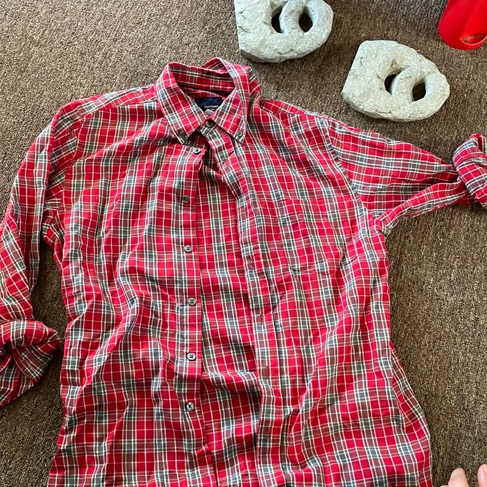 Multi colored flannel.